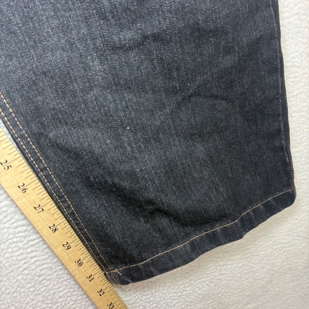 Y2K Red Ape Baggy Jeans Men 36x32 Black Embroidered Loose Straight Relaxed NWT - Picture 7 of 8
